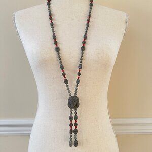 Antique Max & Norbert Neiger Egyptian Revival Pharaoh Head Scarab Bead Necklace